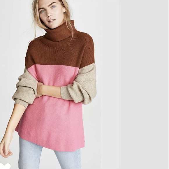 Free People Sweaters - Free People Pink Block Softly Structured Sweater Tunic Size XS